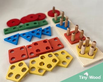 Puzzle De Figuras Geométricas De Madera – Juego Clasificador De Formas Y Colores – Juguete Educativo Para Niños Y Niñas – Desarrollo De Motricidad Y Cognición