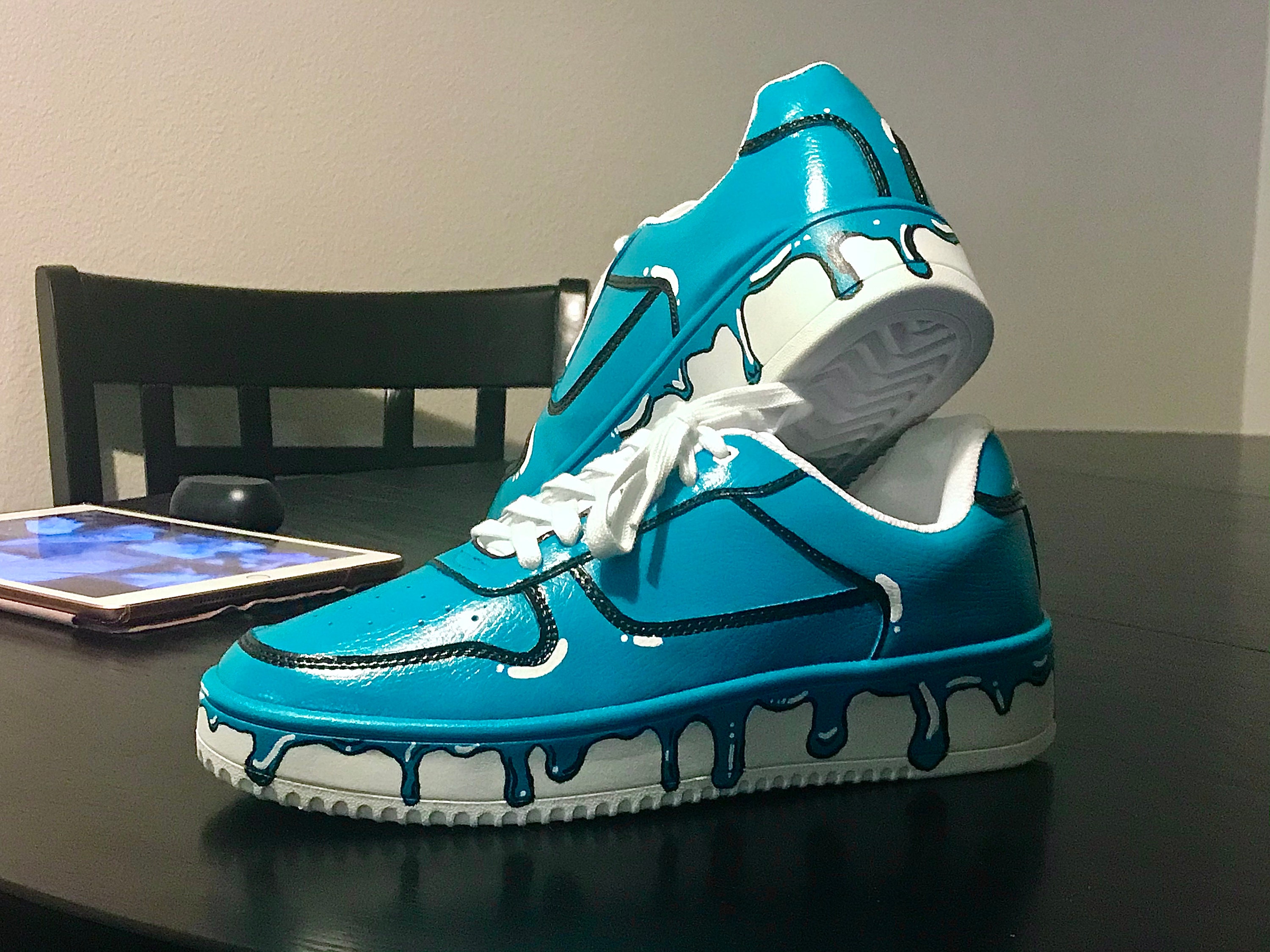 blue drip sneakers