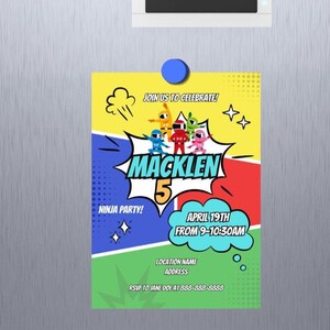 Kids Ninja Birthday Invitation