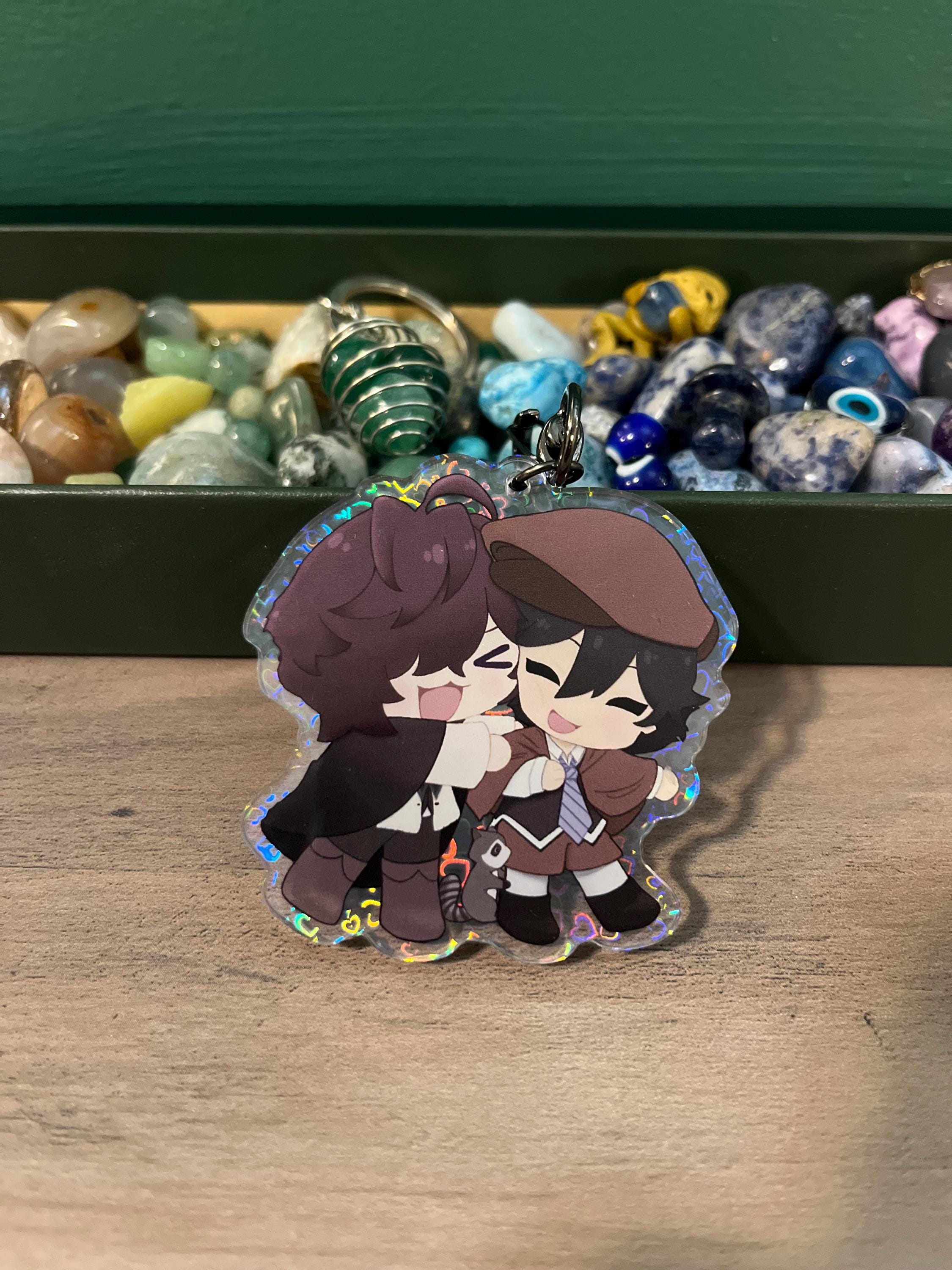 8 cm Cute Anime Bungo Stray Dogs Acrilico Portachiavi Ventole Figura di