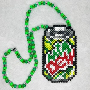 Do the Dew Soda Perler Kandi Necklace, Rave Necklace, Perler Art