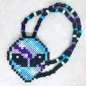 Alien Galaxy Perler Kandi Necklace, Rave Necklace, Perler Art