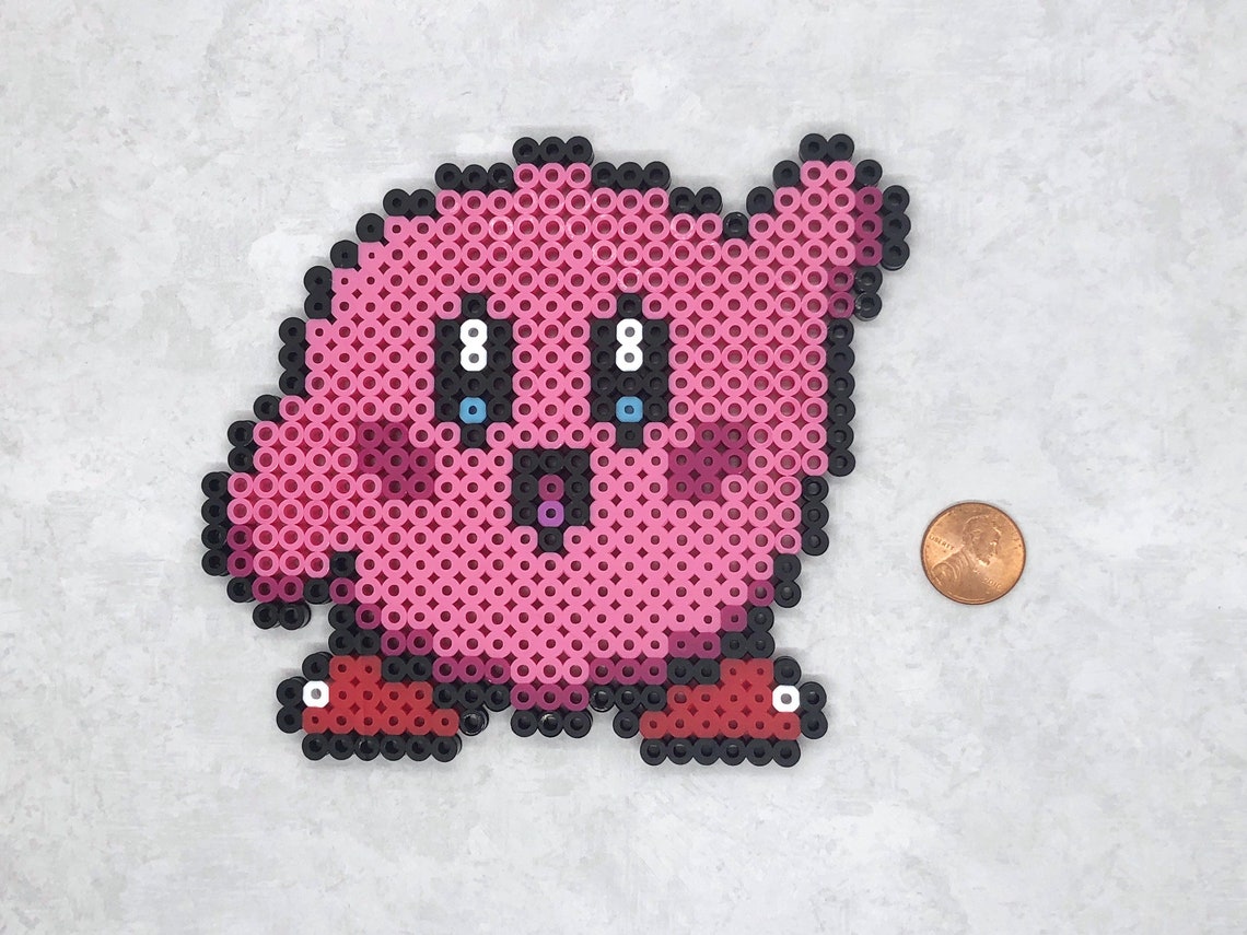 Kirby Perler Bead Art, Fuse Bead Art Etsy