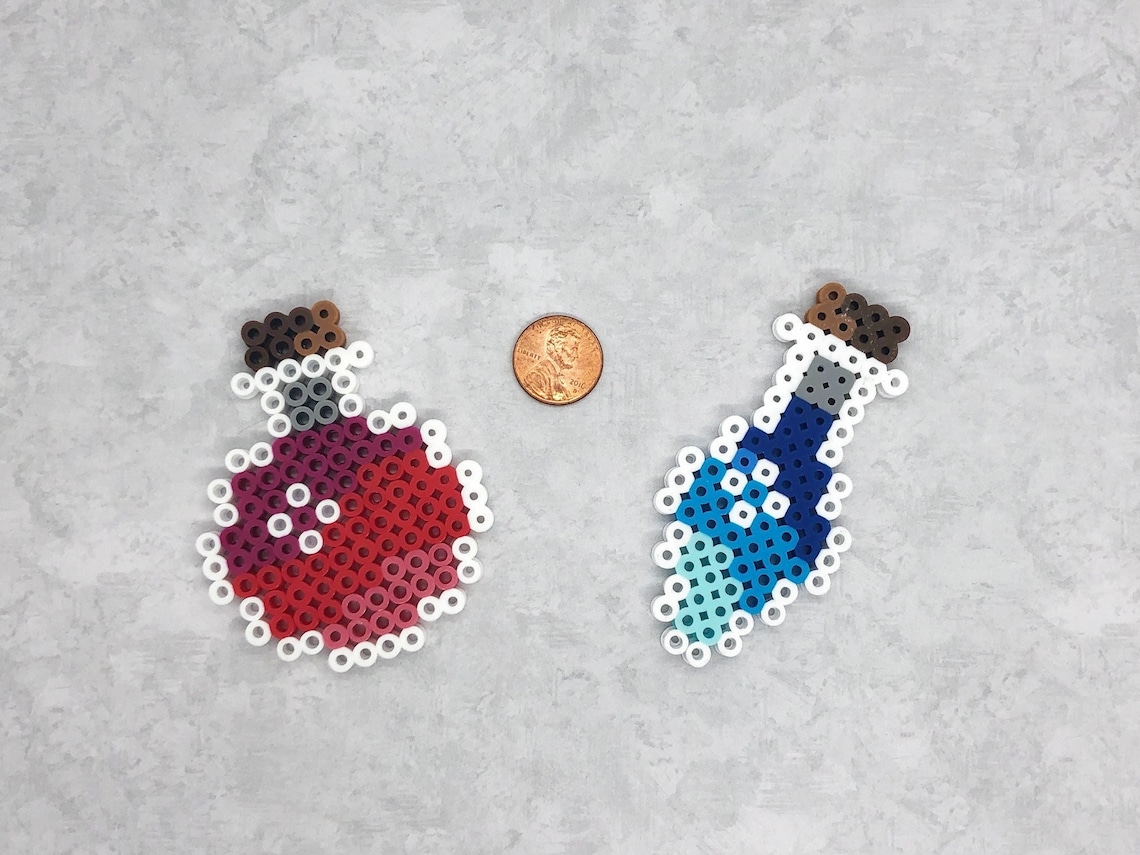 Potion Bottle Perler Beads Fuse Bead Art Etsy