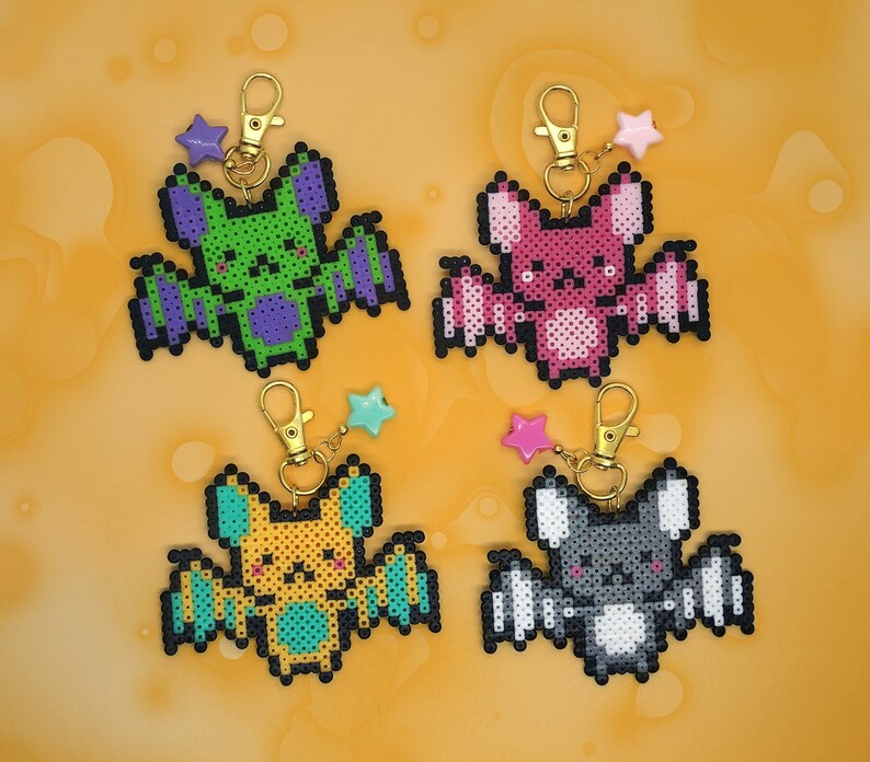 Creepy Cute Bat Charms, Perler Charms, Fuse Bead Art Etsy