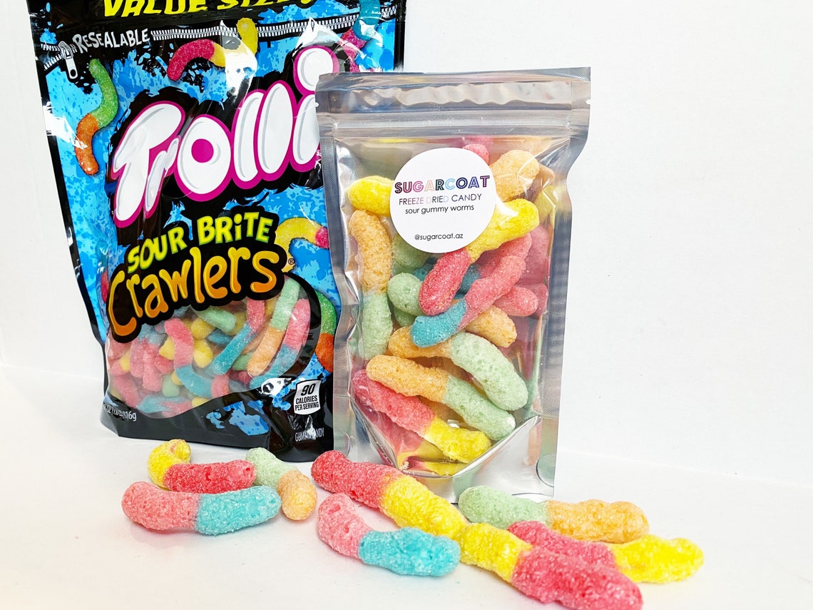Freeze Dried Sour Gummy Worms Freeze Dried Worm Freeze Etsy