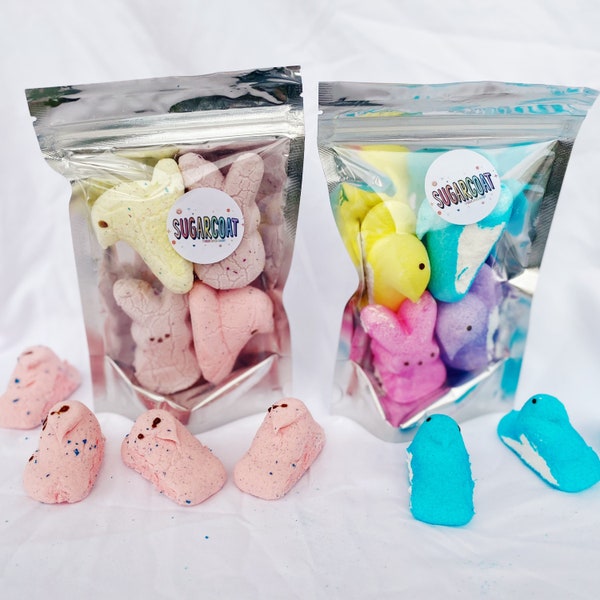 Freeze dried Easter marshmallows • freeze dried marshmallows • freeze dried peeps • freeze dried chicks