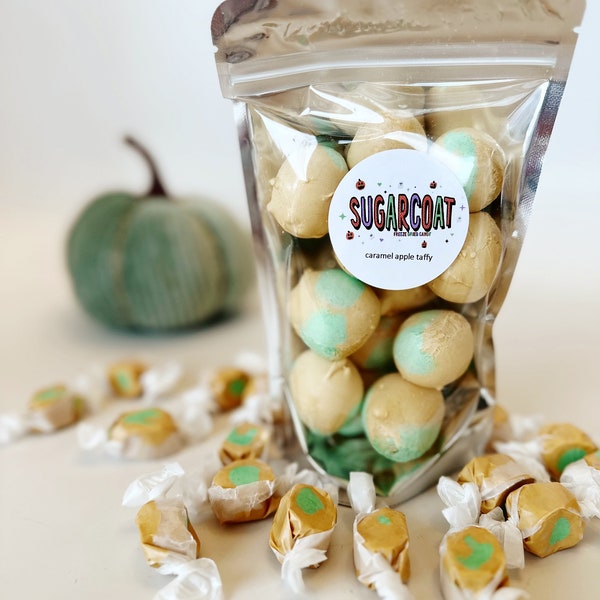 Freeze dried caramel apple taffy