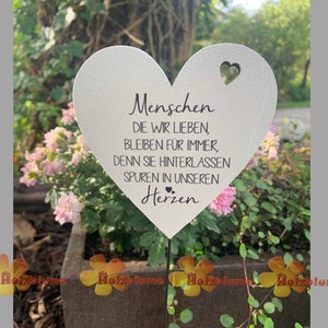 TJUSPIRIT Herz Grabstecker Edelstahl - Wetterfeste Grabbekrönung Mit Gravur