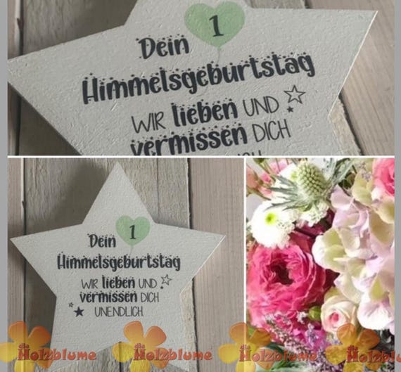 Fritz Cox Grabstecker Stern | 'Wenn Du Bei Nacht Den Himmel Anschaust' | 38x18cm Edelstahl | Wetterfest