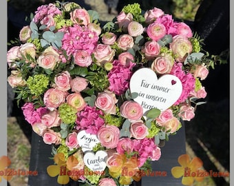 Grave wreath plug hearts - an alternative to the mourning ribbon