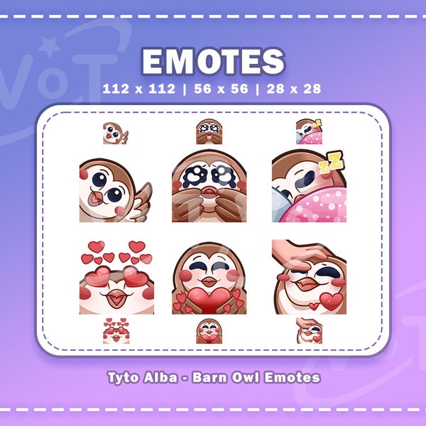 Twitch Emote || Tyto Alba / Barn Owl Emotes