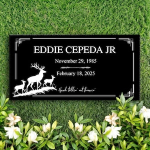 12x24&quot; Granite Grave Marker – Custom Engraved Memorial Stone