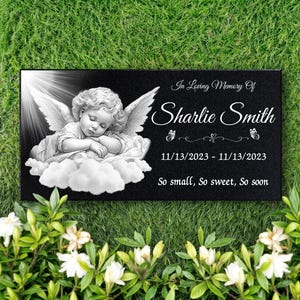 24x12 Granite Grave Marker for Baby – Custom Engraved Memorial Stone