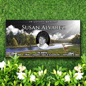 24x12 Granite Grave Marker – Custom Engraved Memorial Stone Color Nature