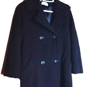 Vintage Leslie Fay Womens' Warm Coat, Double Breasted, Mid Length, 100% Wool, Size 8