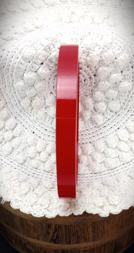 Bakelite Red Bangle Simple Bracelet, Tested - image 3