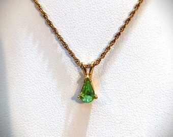 Vintage Trifari Peridot, Gold Plated Gemstone Necklace