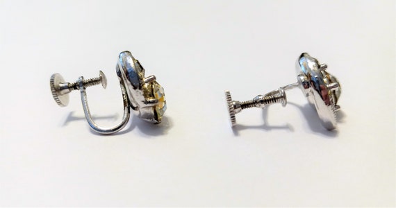 Vintage Bogoff Earrings Signed, Clear Rhinestones… - image 4