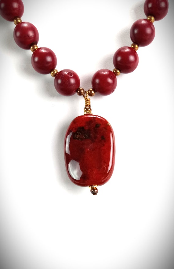 Red Is The Color Of This Stone Necklace