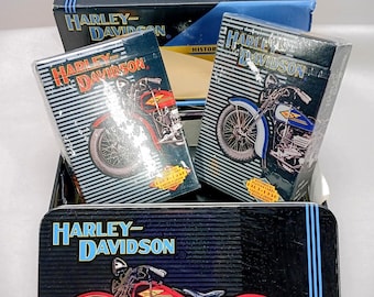 Harley Davidson Collecting Playing Cards 1903-1950 Decorative Tin 1997 New