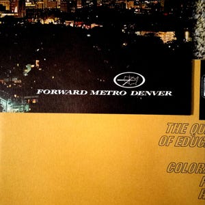 Cofanetto vintage del 1968 Denver CO Metro Marketing per lo sviluppo del settore, 9 sezioni di lavoro, lettera "Forward Metro Denver" a GB Lewis Co, WI