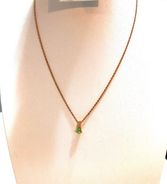 Vintage Trifari Peridot, Gold Plated Gemstone Nec… - image 2