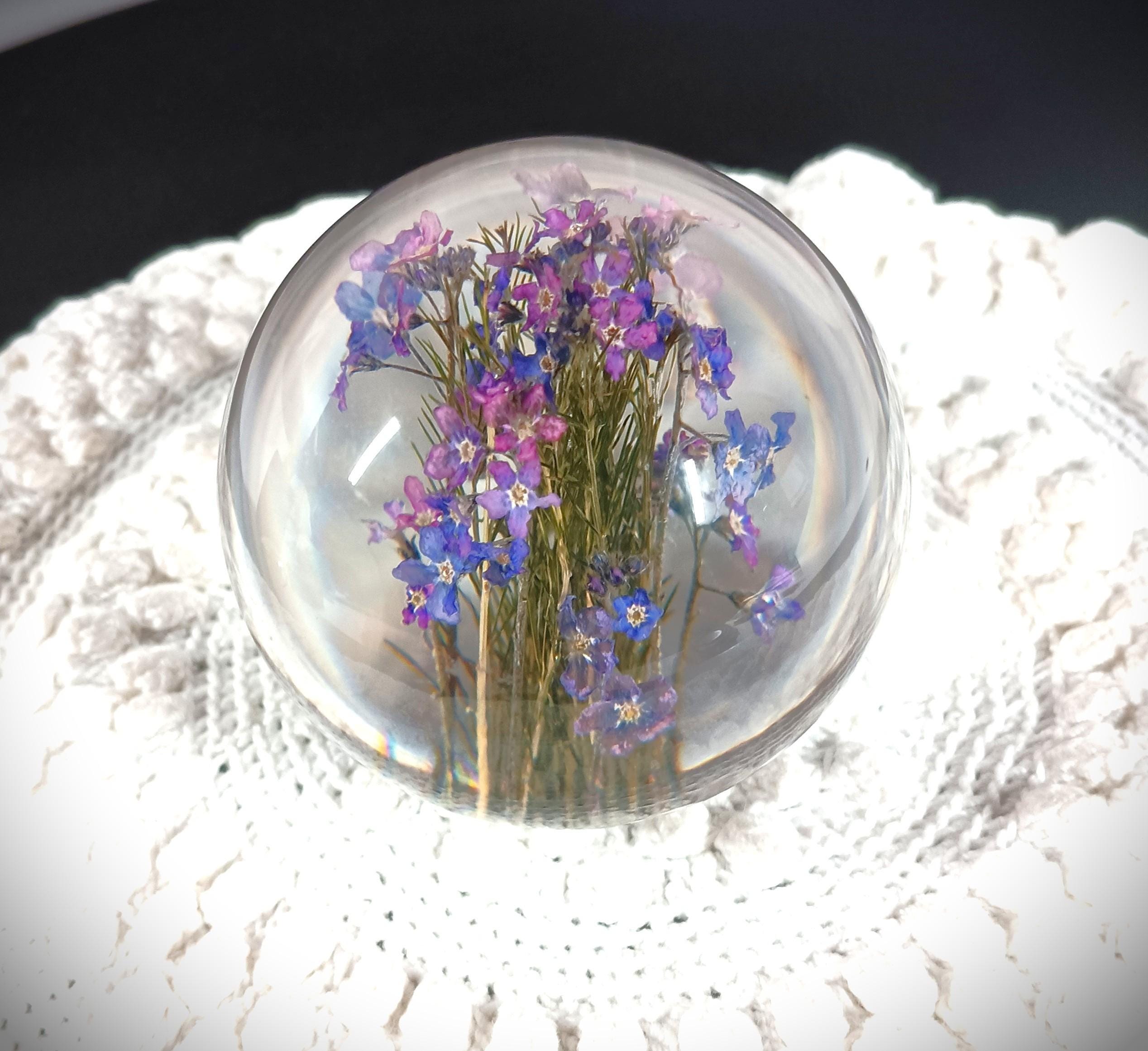 VINTAGE HAFOD GRANGE PAPERWEIGHT, WITH FLOWER INSIDE, GREAT