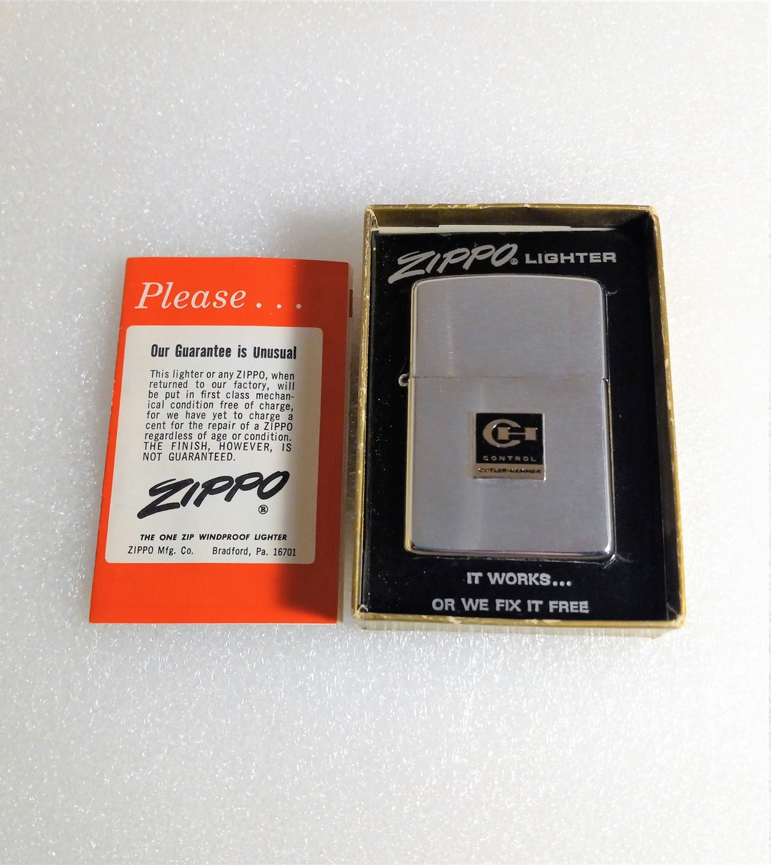 Vintage 1950's Zippo Lighter Loss Proof Sports Series Fly