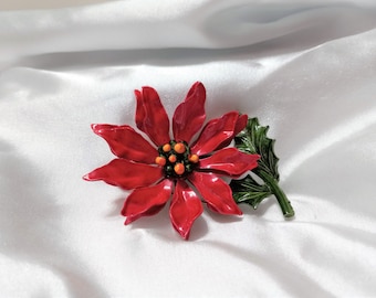 Vintage Poinsettia Brooch