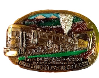 Steam Locomotive Belt Buckle, Limited Edition 2‑8‑0 Consolidation, Solid Brass