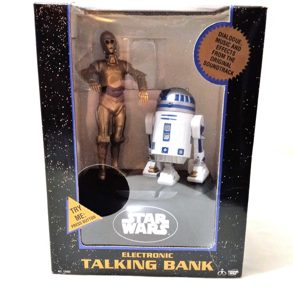 Vintage Star Wars Electronic Talking Bank, R2D2 & CP3-0, New in Box