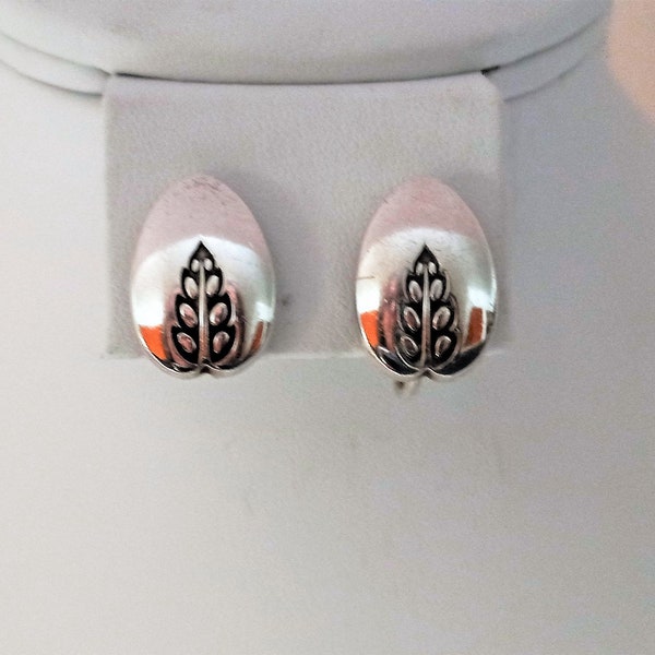 Vintage Signed Georg Jensen, Denmark, Sterling Silver, Screw Back Earrings #113 EDITED READ