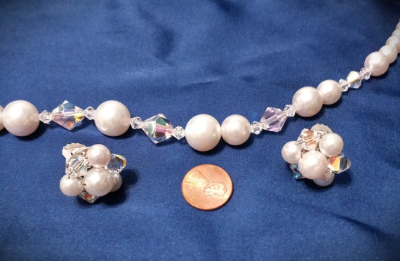 Vintage Imitation Pearls & Clear Aurora Borealis … - image 6