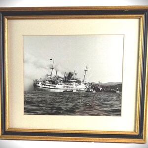 Framed Real Picture Photograph, Capsizing Cargo Ship, Belle Abeto 1976