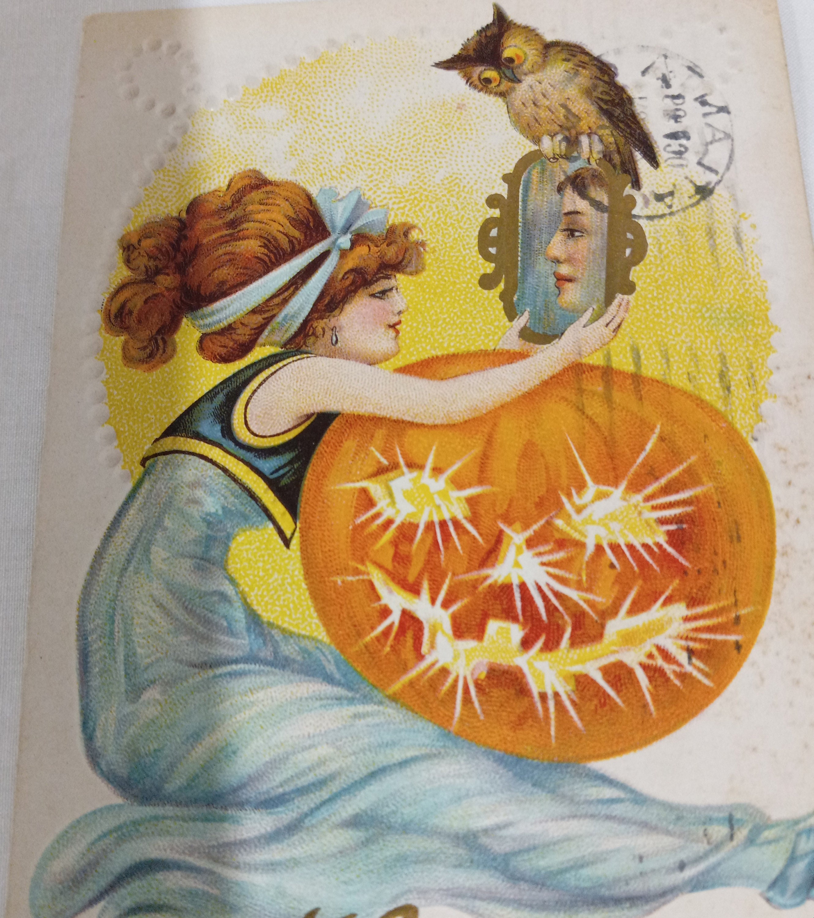 Antique Halloween Postcard, Woman, Mirror, Pumpkin, Owl, Series 216B - Etsy Antique Halloween Postcard, Woman, Mirror, Pumpkin, Owl, Series 216B - Etsy