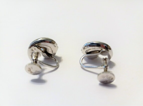 Vintage Bogoff Earrings Signed, Clear Rhinestones… - image 5