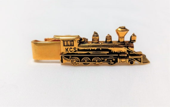 Vintage Kinney & Co. KCS Train Engine Tie Clasp - image 1