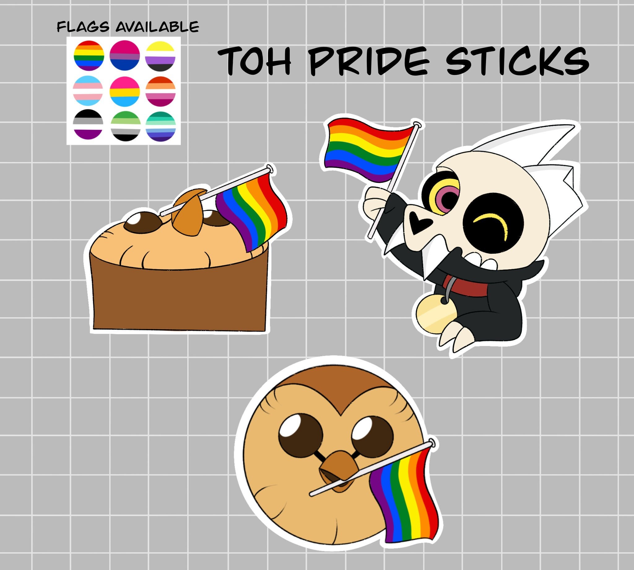 The Owl House Hooty And King Pride Stickers Etsy