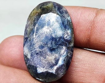 AAA Quality Bloodshot Iolite Faceted Sunstone crt/26 With Multi Glitters Sparkling Iolite Loose Sunstone  gemstone Jewelry Making size:18×31