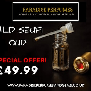 Aceite de perfume Wild Seufi Oud: Perfume artesanal ahumado y terroso (3 ml)