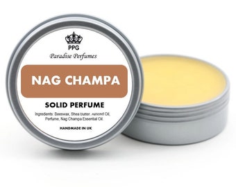 Nag Champa | Natural Solid Perfume | Fragrance Balm 30ml | Scent | Cruelty-Free | Alcohol-Free | High Quality | PPG | Handmade In UK