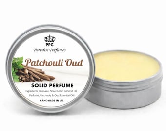 Patchouli Oud Solid Perfume: Floral Scent, Handmade in UK