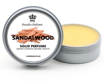 Sandalwood | Natural Solid Perfume | Fragrance Balm 15ml | Scent | Cruelty-Free | Alcohol-Free | High Quality | PPG | Handmade In UK