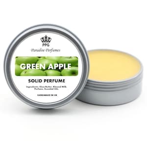 Perfume sólido de manzana verde: bálsamo aromático artesanal sin alcohol
