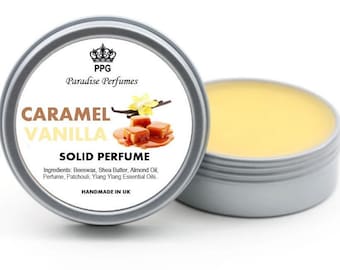 Karamell Vanilj Solid Parfym: Handgjord alkoholfri doftbalsam