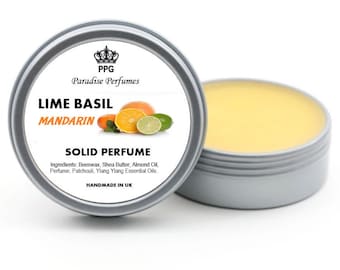 Lime Basil Mandarin Solid Perfume: Handgemachter natürlicher Duftbalsam