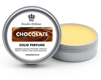 Chocolate | Natural Solid Perfume | Fragrance Balm 15ml | Scent | Cruelty-Free | Alcohol-Free | High Quality | PPG | Handmade In UK