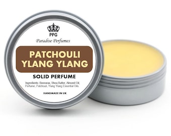 Patchouli Ylang Ylang | Natural Solid Perfume | Fragrance Balm 15ml | Scent | Cruelty-Free | Alcohol-Free | High Quality | PPG | Handmade UK