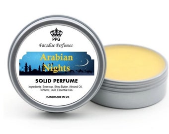 Mille et une nuits | Parfum solide naturel | Baume parfumé 15 ml | Parfum | Sans cruauté | Sans alcool | Haute qualité | PPG | Fait main au Royaume-Uni